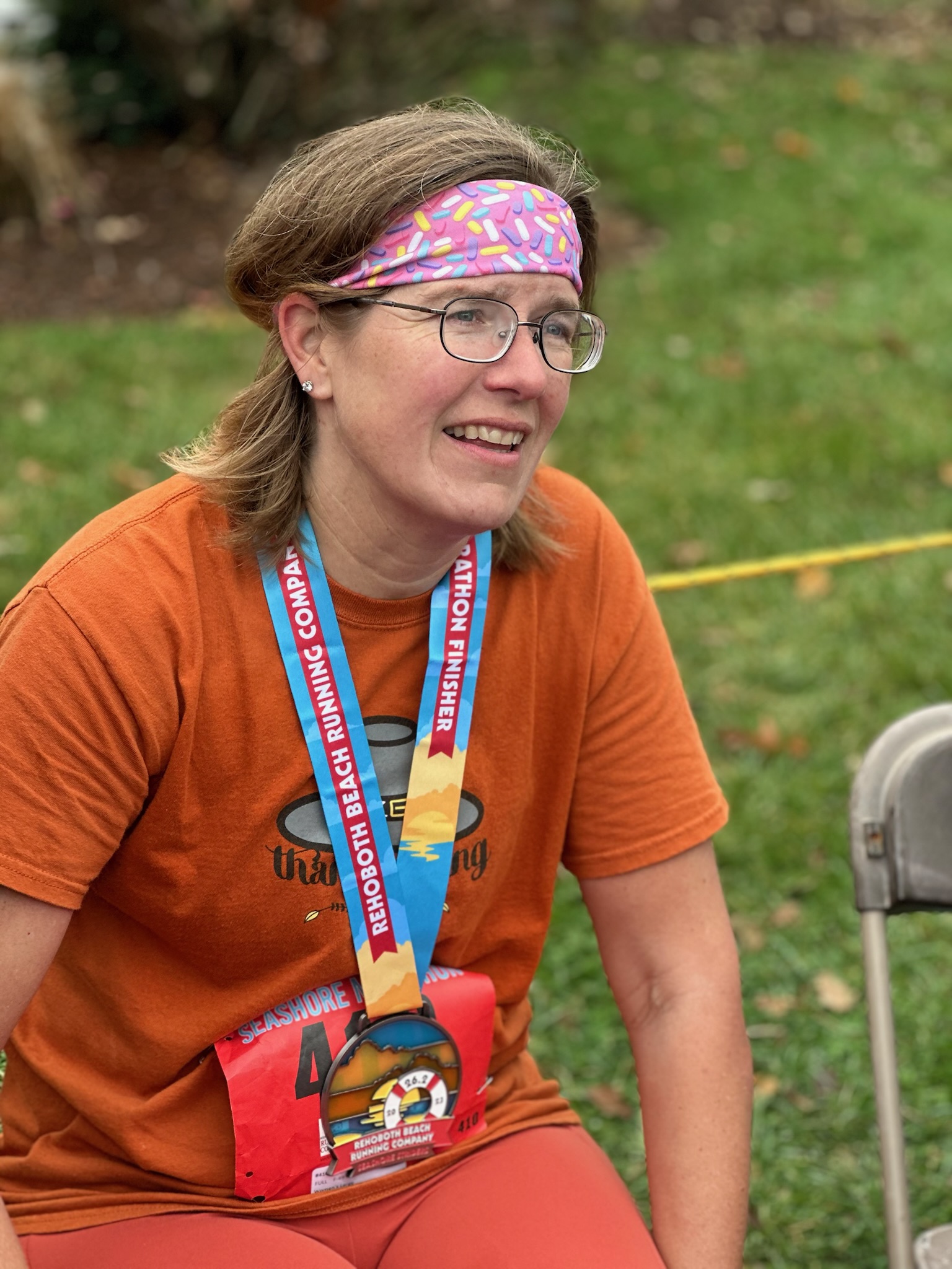 Me on my triumphant marathon day. 